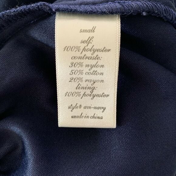 Blue Rain Womens Mini Dress Small Pearls Blue Beaded Lace Fit And Flare Halter - Picture 12 of 12